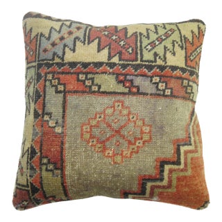 Vintage Zabihi Collection Turkish Rug Pillow For Sale