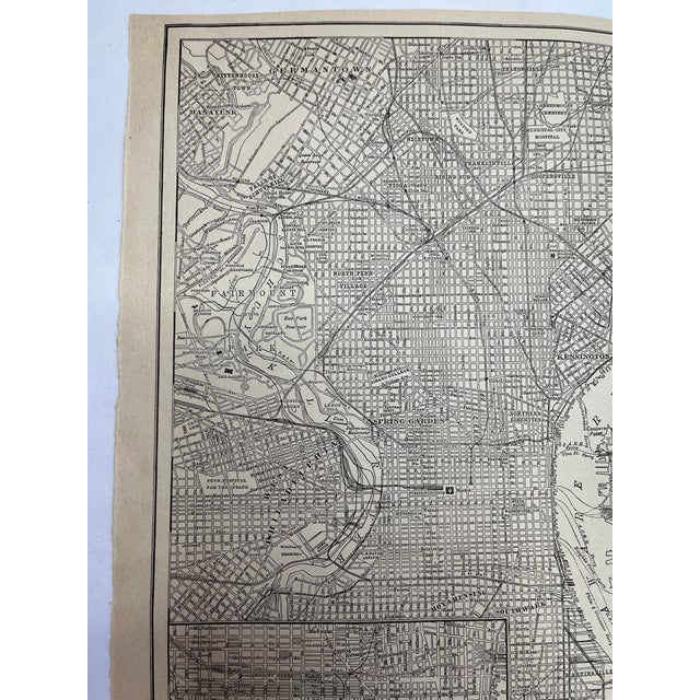 American Antique 1920s Pittsburgh Pennsylvania City Map For Sale - Image 3 of 5