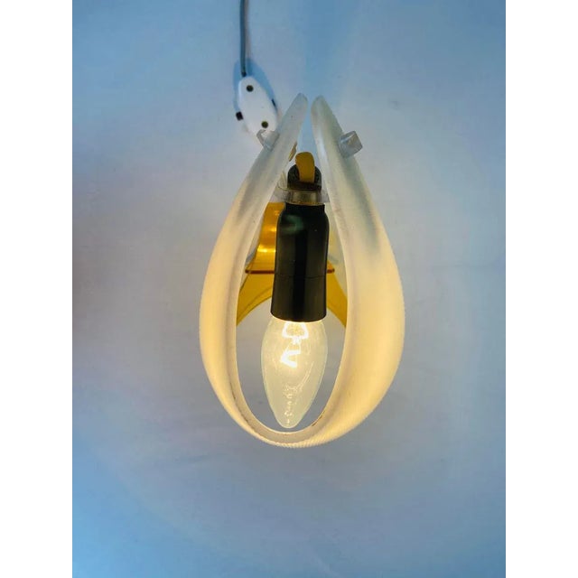 White and Orange Acrylic Glass Table Lamp, 1970s For Sale - Image 10 of 11