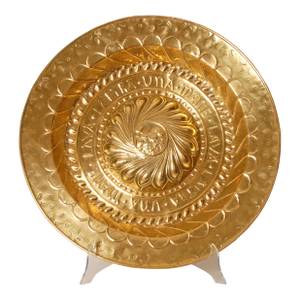 18th Century Wall Plate Italian Basin Bowl Gold Brass Alms Dish Lamb of God Brass XLarge