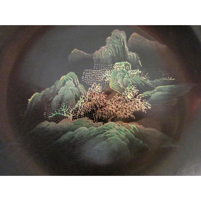 Antique Chinoiserie Black and Gold Hand Painted Lacquer Tea Set- 18 Pieces For Sale - Image 14 of 17