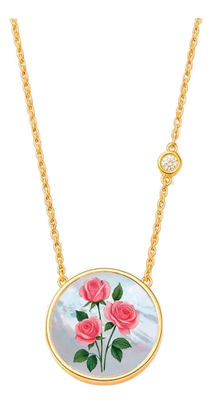 June Birth Month Flower Pendant - Rose Flower Pendant