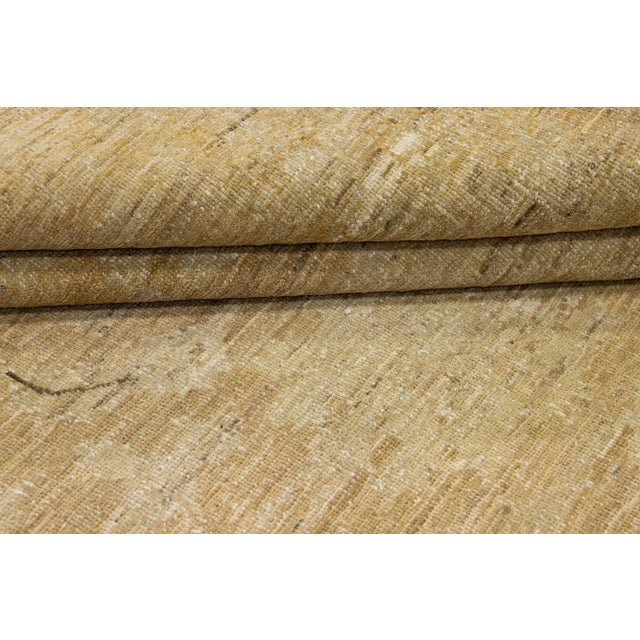 Tan Modern Tabriz Style Handmade Floral Wool Rug For Sale In New York - Image 6 of 13