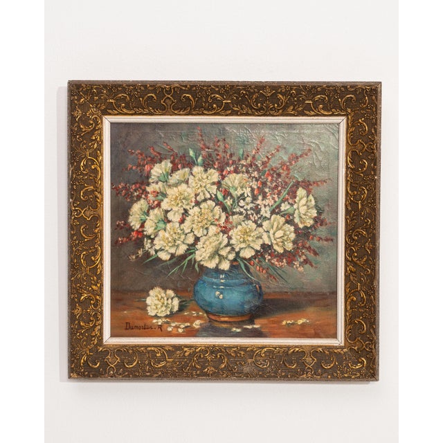 Early 20th Century Belgium Blue Canvas Painting For Sale - Image 12 of 15