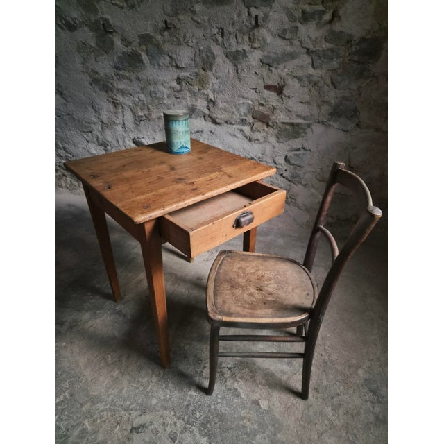 French Pine Side Table with Drawer, 19th Century For Sale - Image 10 of 18