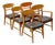 1950s Attributed Lane “Copenhagen” Set of 5 Walnut Dining Chairs For Sale