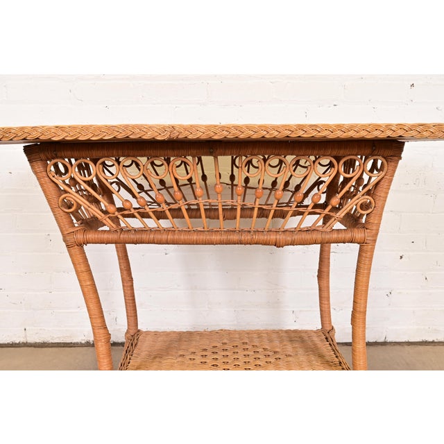 Wood Ralph Lauren Safari Collection Organic Modern Woven Wicker Rattan Nightstands, Pair For Sale - Image 7 of 11