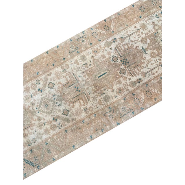 Traditional Vintage Old Persian Heriz Runner Rug 3x19 For Sale - Image 3 of 10