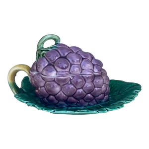 Majolica Grapes Tureen Sarreguemines, Circa 1930