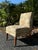 English Vintage Floral Upholstered Slipper Chair | Armless Accent Chair With Carved Wood Legs For Sale - Image 3 of 11