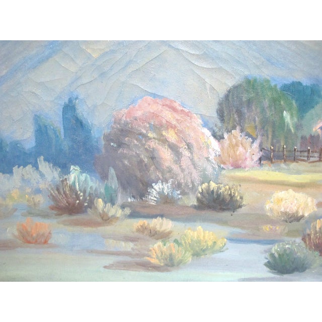Ll Edwards Signed California Landscape Farmhouse Mountain Oil Painting For Sale In Portland, OR - Image 6 of 6