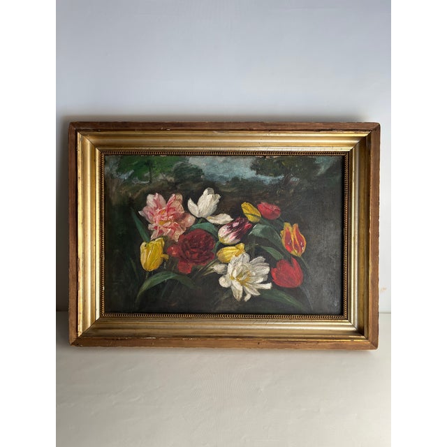 Original Antique Framed Floral Still Life Painting For Sale - Image 12 of 12
