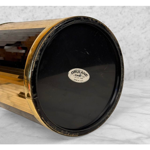 Vintage Hollywood Regency Gold & Black Mirrored Ice Bucket by Larry Laslo For Sale - Image 10 of 10