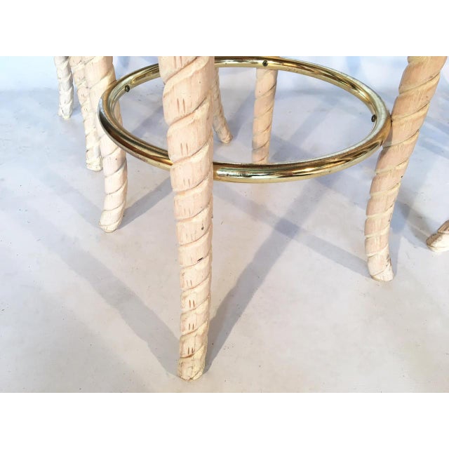 Carved Rope Cane Back Bar Stools Set of 4 Chairish