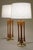 1950s Pair of Atomic Danish Modern Walnut Brass Architectural Large Table Lamps 1950s Modeline For Sale - Image 5 of 8