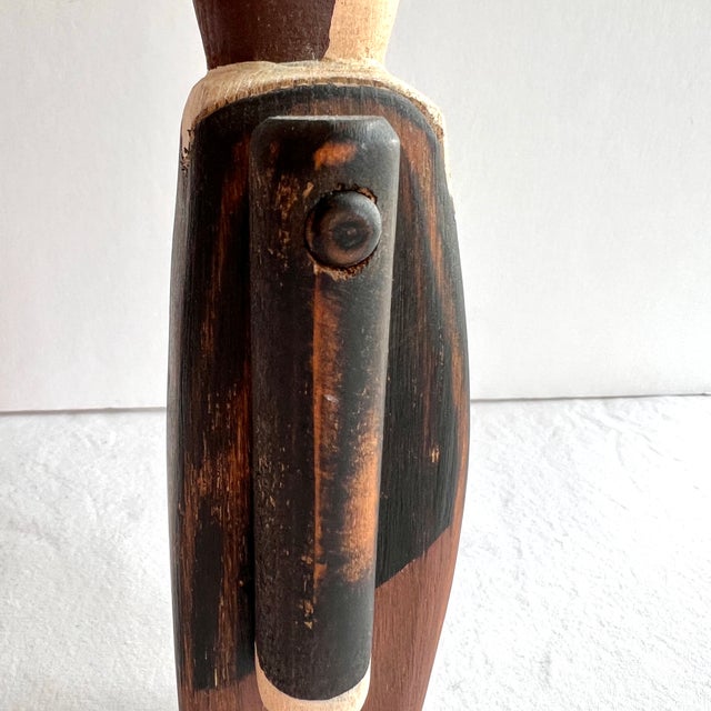 Wood Wolf Creek Folk Art Signed Pilgrim Man Karen Rankin 1989 Wood Carved Painted Figurine For Sale - Image 7 of 13