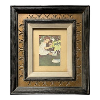 1930s Jessie Willcox Smith "I Love My Little Cat" Framed Print For Sale