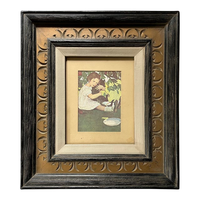 1930s Jessie Willcox Smith "I Love My Little Cat" Framed Print For Sale