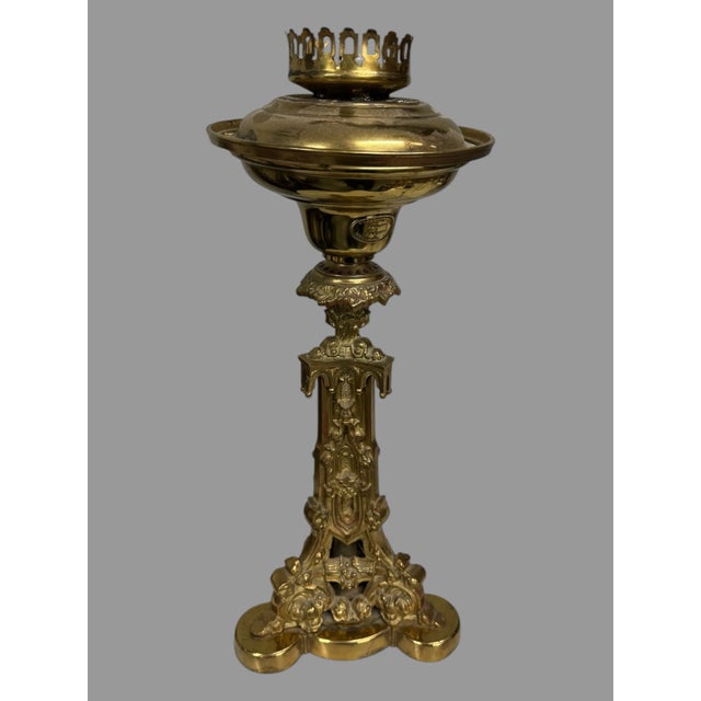 Antique Cornelius & Co. Astral Lamp With Etched Glass Shade For Sale - Image 6 of 11