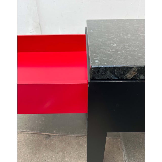 Vintage German Table with Drawer and Granite Tabletop from Interlübke, 1980s For Sale - Image 9 of 18
