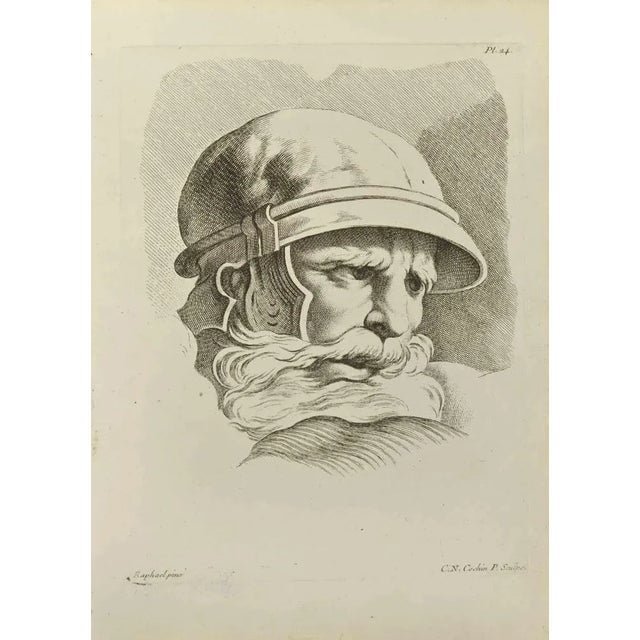 Portrait after Raphael is an etching realized by Nicholas Cochin in 1755. Signed in the plate. Good conditions with foxing...