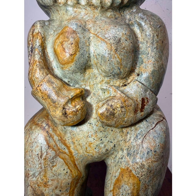 1980s Gigantic Carved Christensen Soapstone Stone Eskimo Inuit Canadian Art Sculpture For Sale - Image 12 of 18