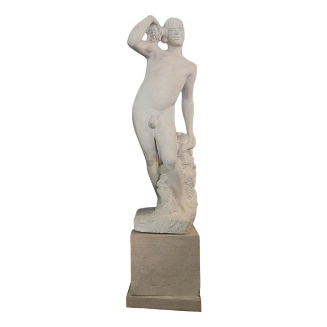 André Deluol, Standing Man, Stone Sculpture, 20th Century For Sale