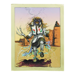 Larry Fodor "Moenkopi Buffalo Dancers 1" Original Color Lithograph H.Signed