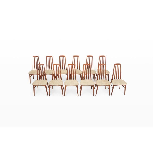 Set of 12 vintage dining chairs, model “eva”, designed by niels koefoed for koefoeds hornslet, denmark. These iconic mid-...