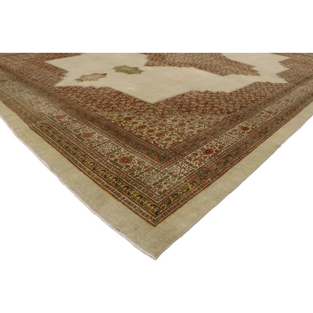 Modern Antique Persian Tabriz Rug - 10'09 X 14'3 For Sale - Image 3 of 10