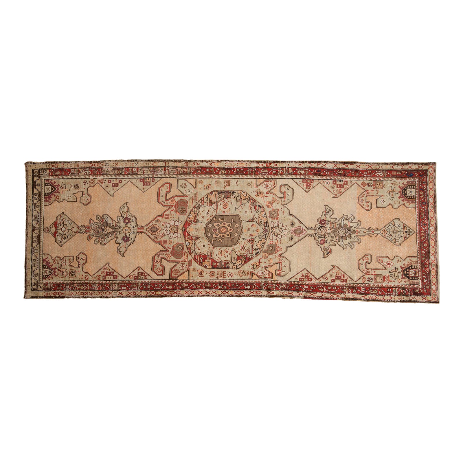 Antique Distressed Karabagh Rug Runner - 3'9