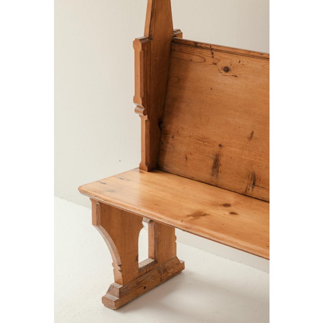 Church Bench in Pine, 1900s For Sale - Image 5 of 12