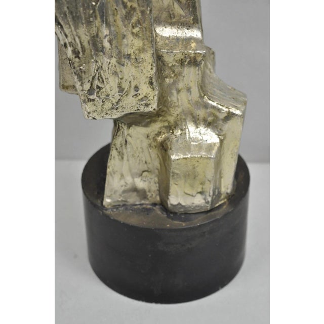 Mid 20th Century Vintage Richard Barr Style for Laurel Brutalist Mid Century Modern Metal Table Lamp For Sale - Image 5 of 12