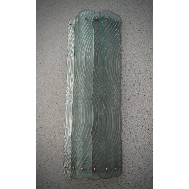 Mid-Century Modern Semi Circle Murano Green Glass Wall Light by Fontana Arte, 2000 For Sale - Image 3 of 10