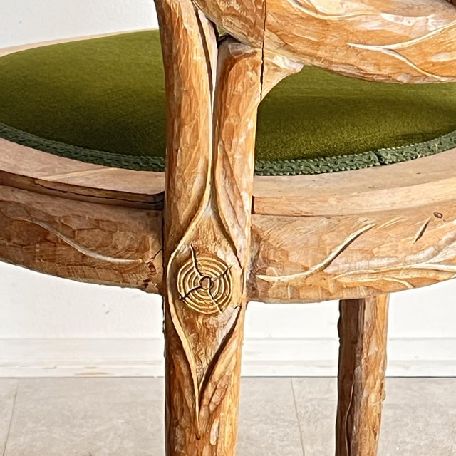 Sculptural Chairs in Faux Bois and Vienna Straw, Italy, 1970s, Set of 6 For Sale - Image 4 of 10