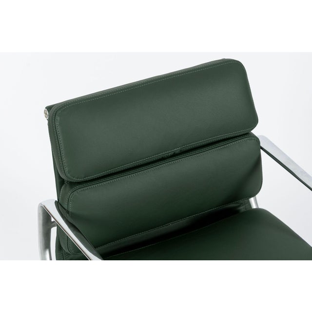 Eames for Herman Miller Green Leather Office Chair 2000s For Sale - Image 11 of 13