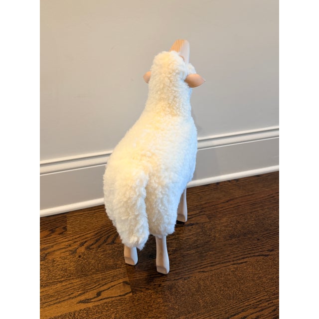 Meier Germany Lalanne-Style Sheep Sculpture in Wood and Wool For Sale In Chicago - Image 6 of 9