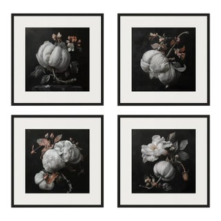 Set of 4 - Art Wall Installation 40" X 40" - 'Blossoming Flowers' - Limited Edition Botanical Photograph Prints For Sale