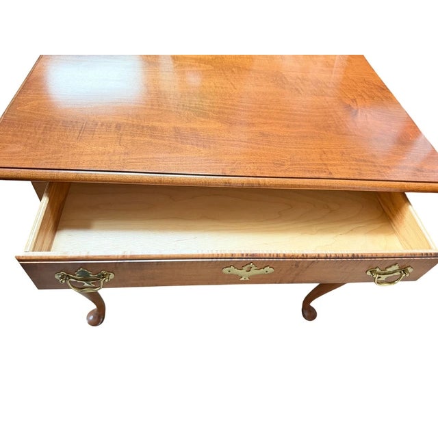 Queen Anne 1980s Queen Anne Style Mahogany Wood Lowboy Dressing Table For Sale - Image 3 of 13