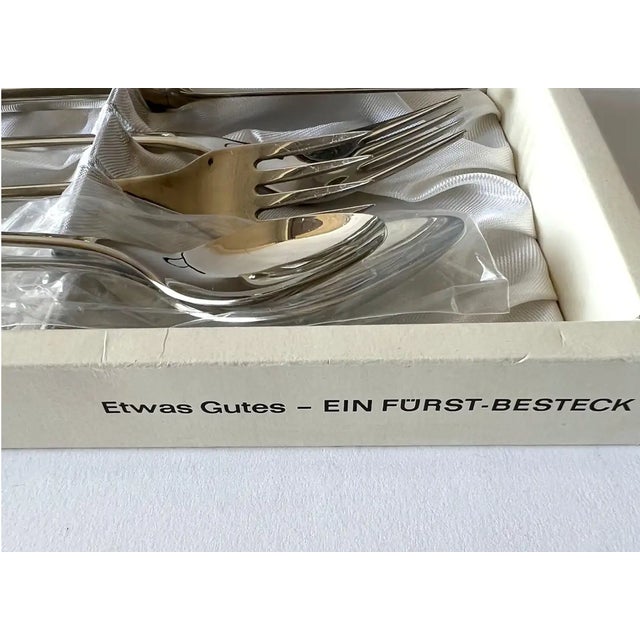 1970s Furst Furosil German Stainless Steel Flatware Set of 8 Five Piece