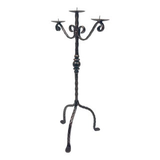 Hand Forged Iron Candelabra 26″ (66cm) Antique Copper Finish Majestic Towering Estate Centerpiece For Sale
