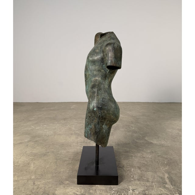 Bronze Male Torso Sculpture, Classical Fragment Figure - 29” Tall For Sale In Dallas - Image 6 of 9