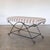French Panoplie Iron Loop Bench, Tan Gingham For Sale - Image 3 of 10
