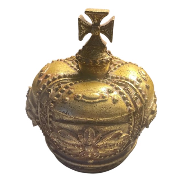 Gilded Crown Jewelry Box For Sale