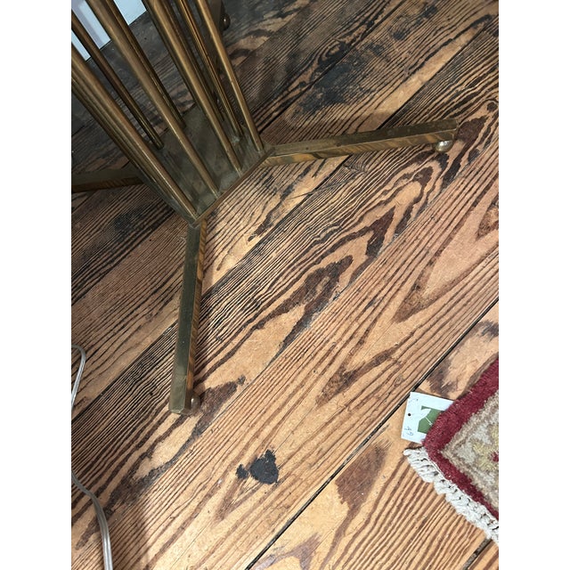 Marble Top End Tables With Brass Bases -a Pair For Sale - Image 4 of 10