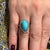 Natural Persian Turquoise Ring Size 6 14k White Gold 6.21 TCW Certified For Sale - Image 10 of 13
