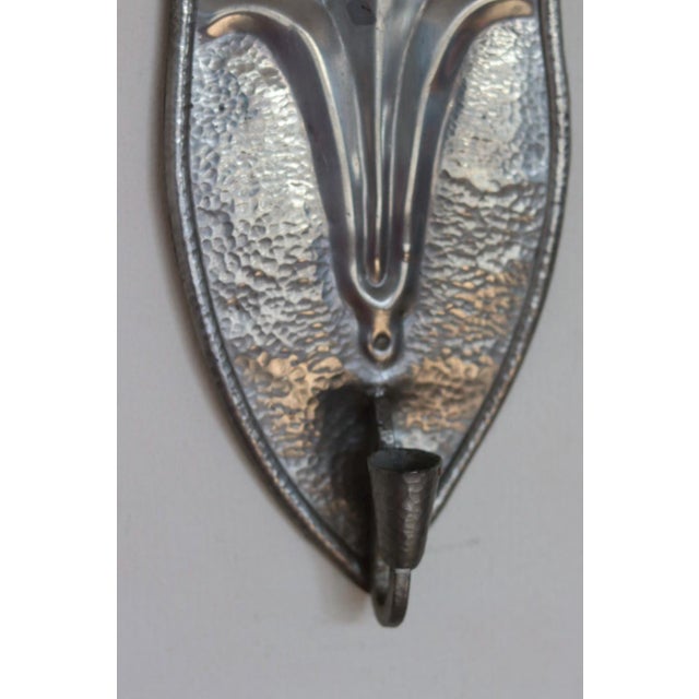 Mid-Century Modern Swedish Pewter Sconces, Set of 2 For Sale - Image 3 of 11