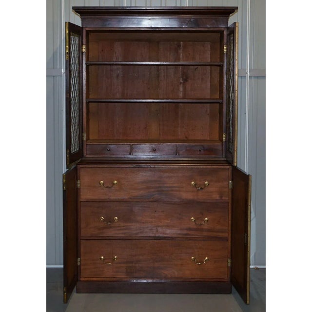 Antique Hardwood and Pierced Bronzed Bookcase, 1800s For Sale - Image 9 of 12