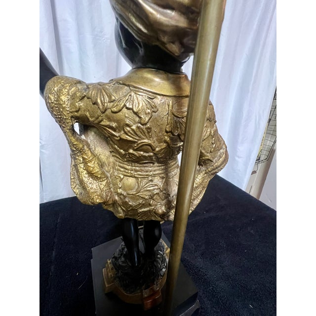 Mid 20th Century Maitland-Smith Egyptian Style Figural Sculpture Bronze Lamp For Sale - Image 12 of 17