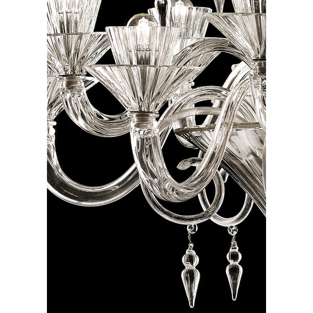 Murano Huge Imperial Trasparent "Rigadin" Murano Glass Chandelier For Sale - Image 4 of 5